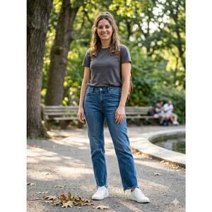 Social Standard by Sanctuary High Rise Crop Straight Jeans 14 Blue EUC